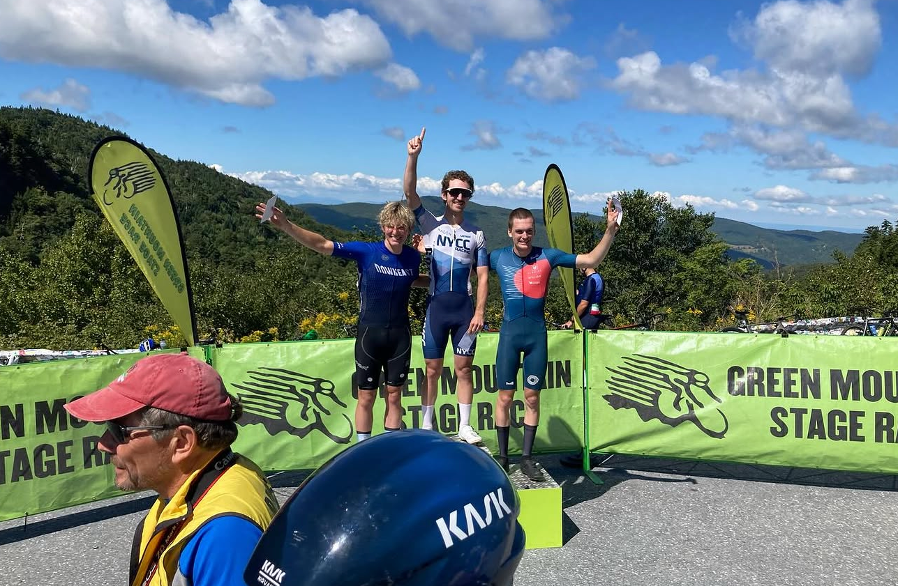 Mountaintop podium at the Green Mountain Stage Race